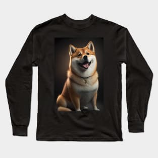 Happy Shiba Inu Dog Long Sleeve T-Shirt